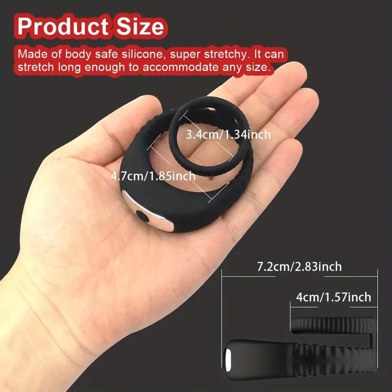 Silicone vibration lock semen ring massage ring diamond ring double ring Sweetstoy