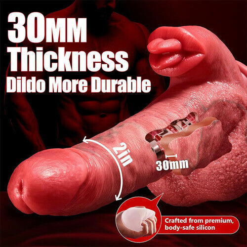 Licking Pro: 9.45In Dual-Tongue Upgrade with Thrusting, Vibrating & Heating