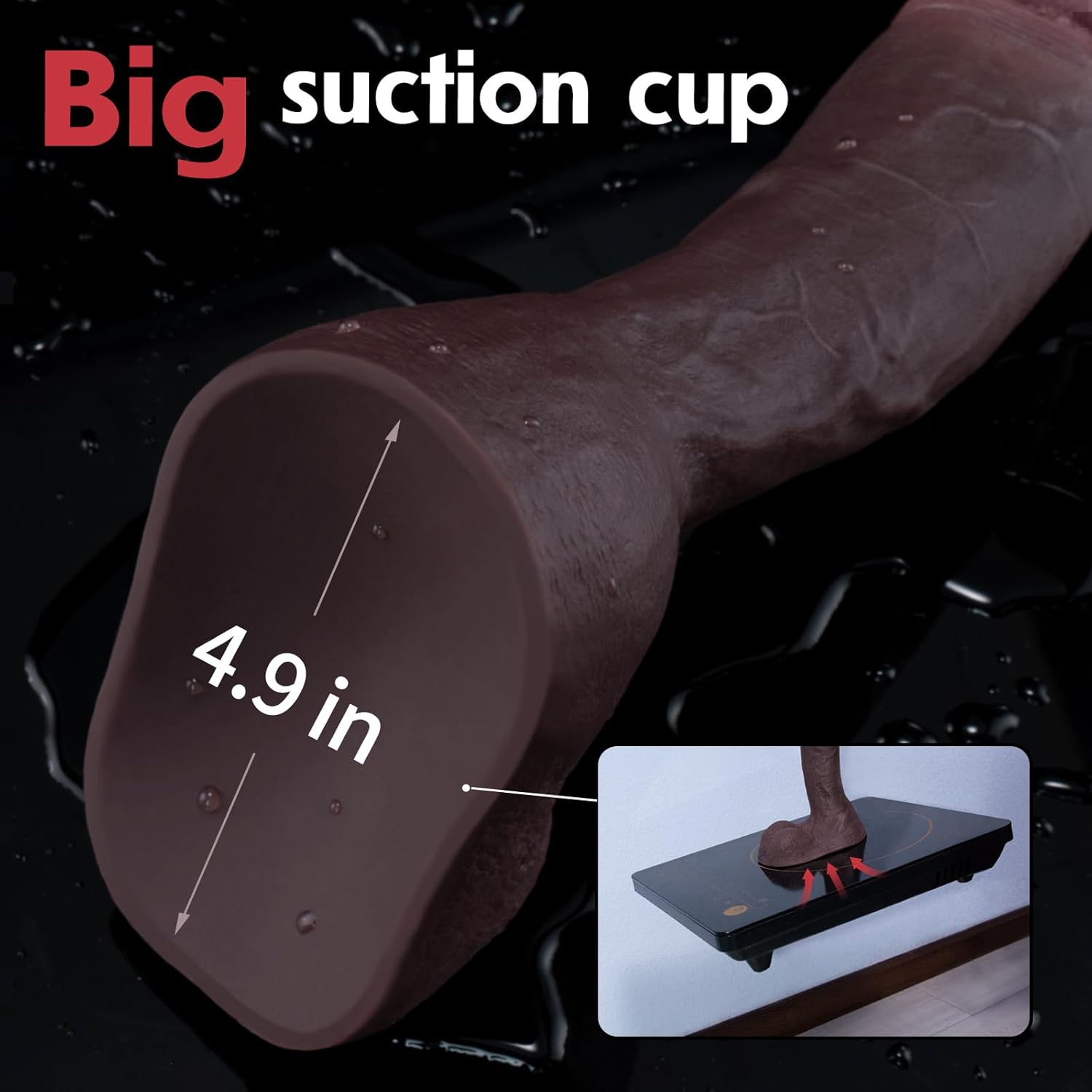 9-Inch Realistic Silicone Dildo with Strong Suction Cup β Soft, Skin-Like Feel for Hands-Free Play