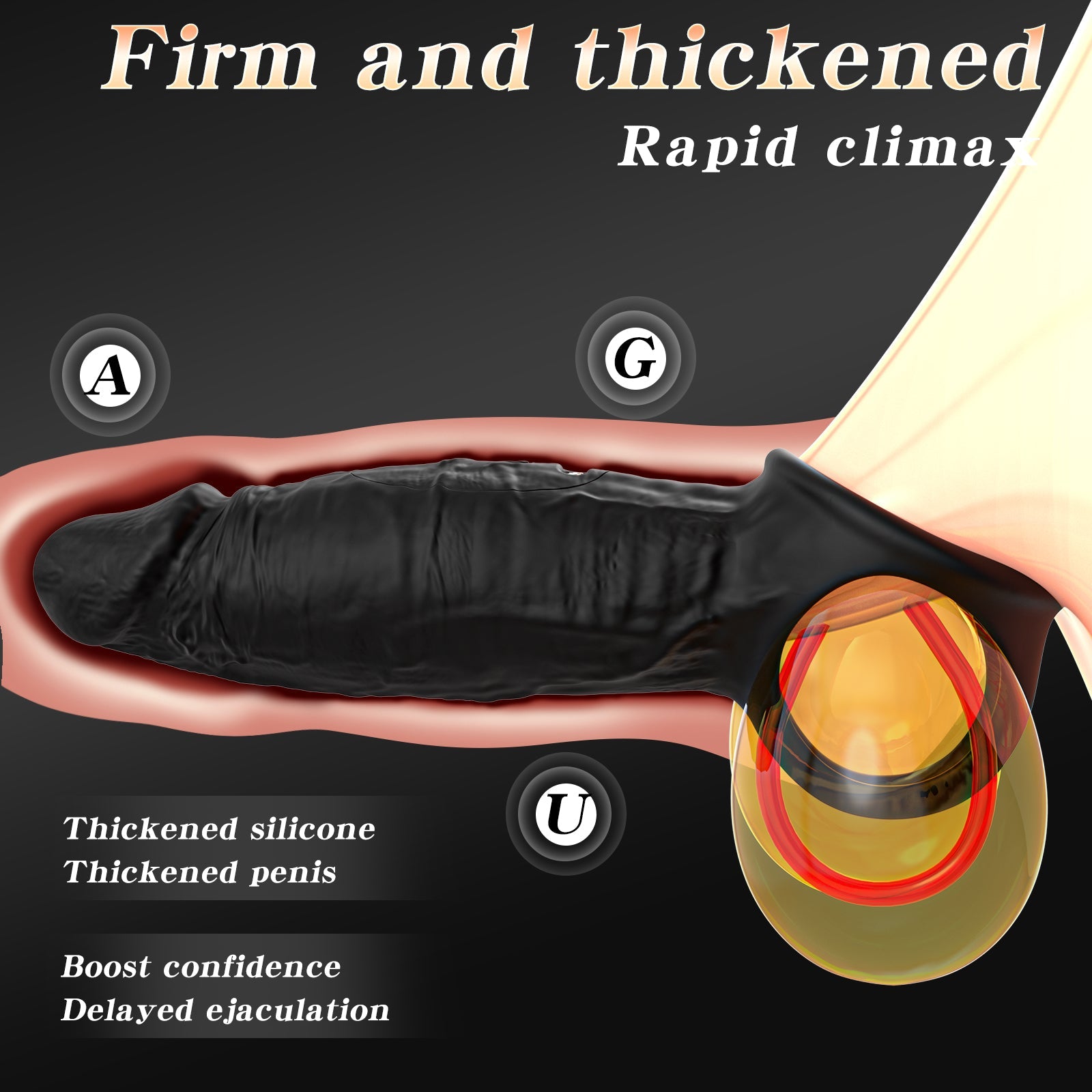 App-Controlled Vibrating Black Penis Sleeve & Cock Ring β Comfortable Fit, Locked-In Pleasure