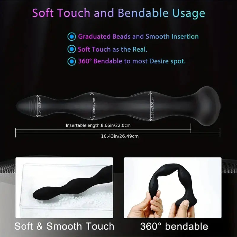 Bendable Electric Anal Plug Pulse Heating Prostate Massager Sex Toys 3-in-1 Sweetstoy
