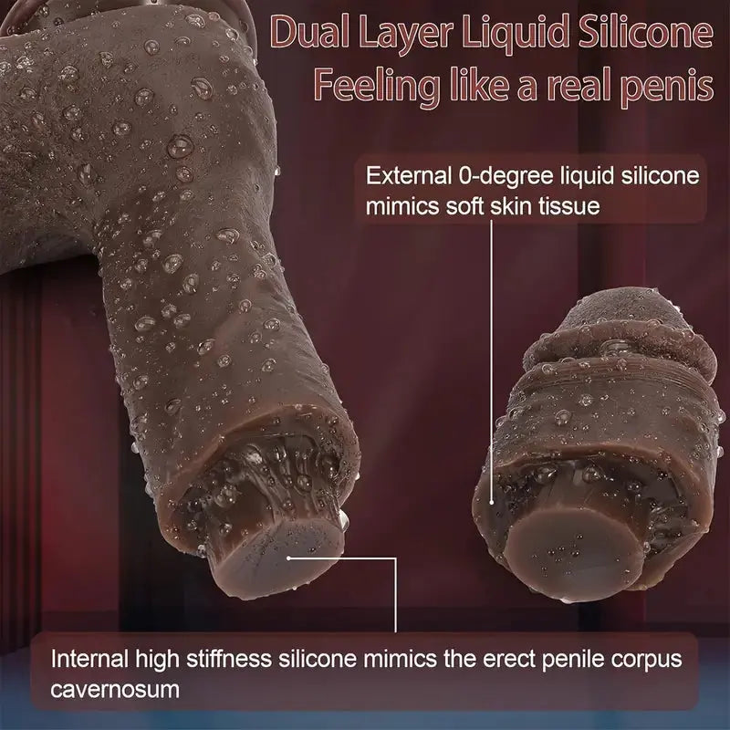 Realistic Dildo Silicone Massive Dildo With Strong Suction Cup For Hands-Free Play, Big Anal Dildo With Veined Shaft Firm Balls Sweetstoy