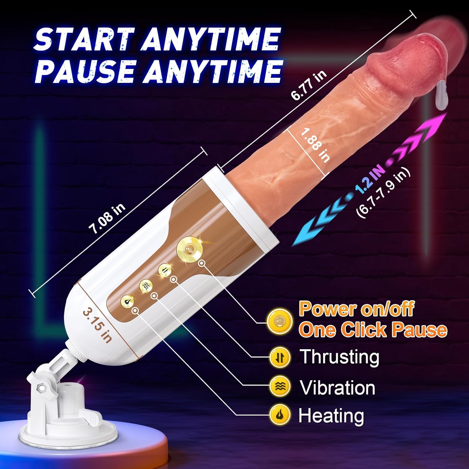 Automatic Thrusting Dildo Animour Love Machine Toy for Women and Men Sweetstoy