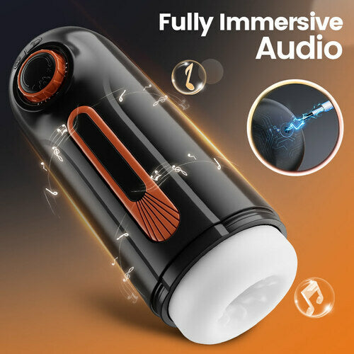 Vortex-X – 6 in 1 Automatic Male Masturbator with 10 Thrusting & Vibrating Modes + 4 Suction Intensities