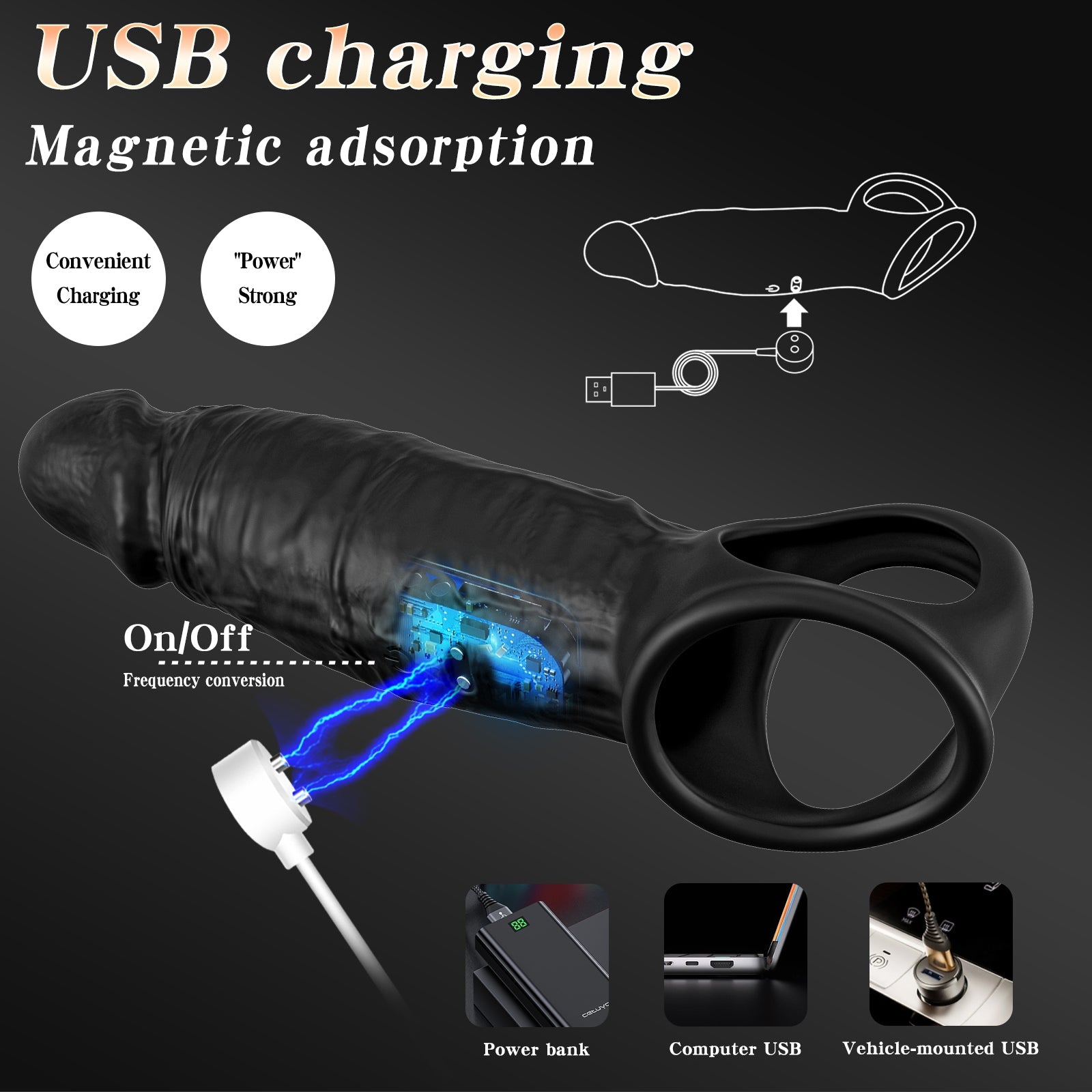 App-Controlled Vibrating Black Penis Sleeve & Cock Ring β Comfortable Fit, Locked-In Pleasure
