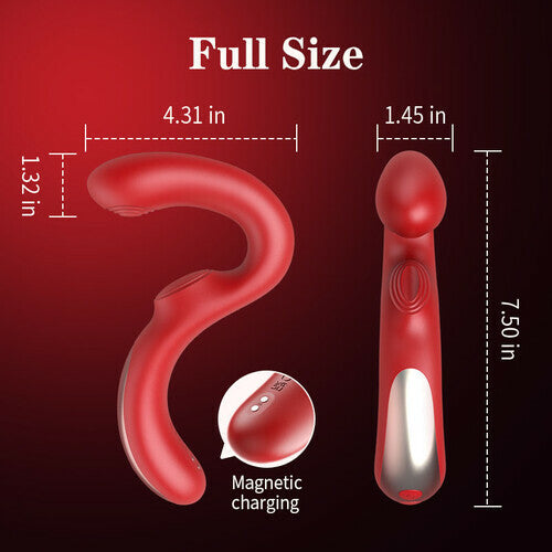 2 In 1 Clit & G-spot Vibrator U-Shape Design 9 Vibrating & 5 Tapping Modes