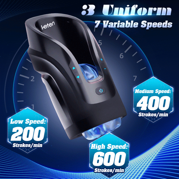 Leten Cannon King Mini 3D Fleshy Telescopic Vibrating Automatic Male Masturbator Blowjob Stroker