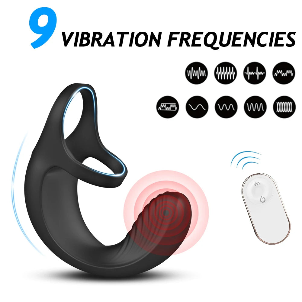 Anal Vibrators for Men 9 Modes Vibrating Prostate Massager with Cock Ring