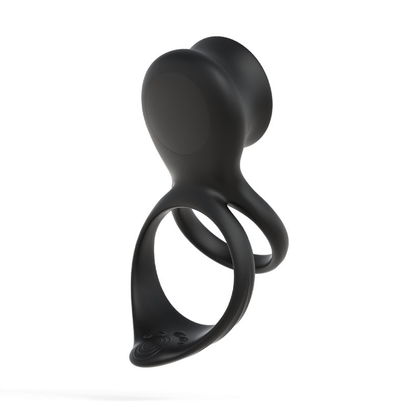 7-Mode Vibration & 3 Stimulating Tongue Double Cock Ring for Couple Play Sweetstoy