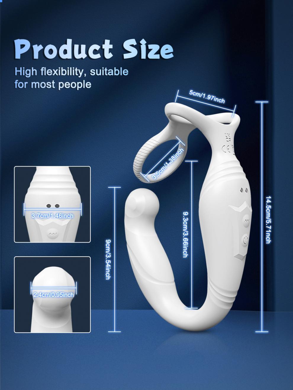 Electric Rotating & Vibrating Prostate Massager with App Control
