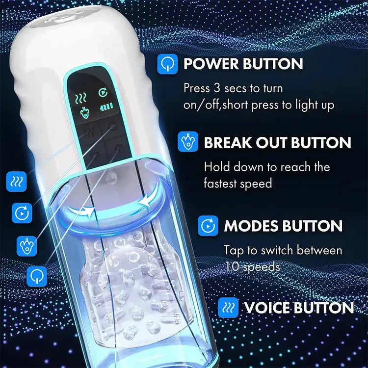 10 Frequency Telescopic Rotating Intelligent Articulation Masturbation Cup Sweetstoy