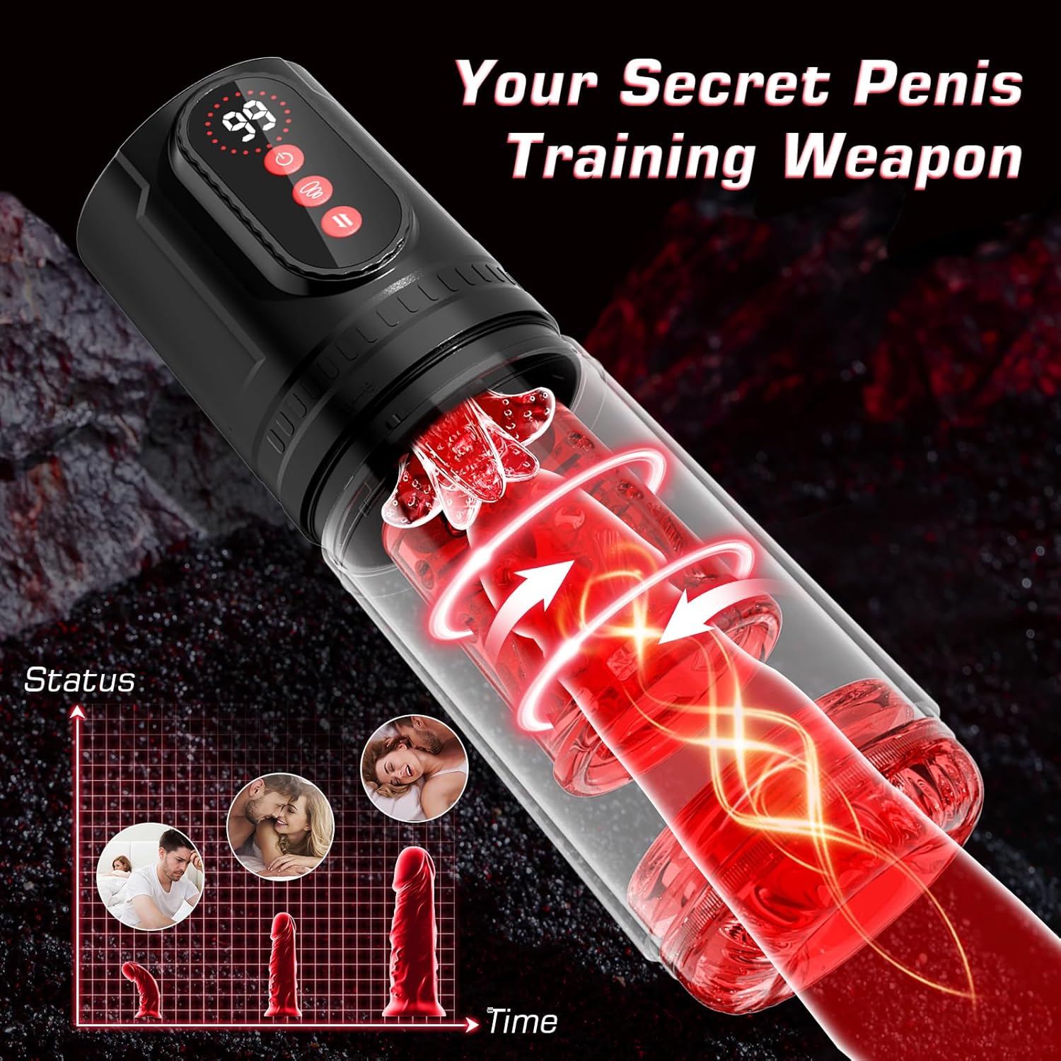 9 Thrusting & Rotating  & Sucking Licking Modes Male Stroker