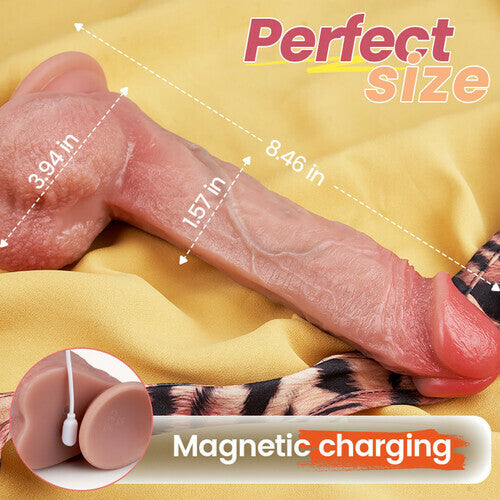 Wald Vibrating 3 Telescoping Swinging Lifelike Dildo Vibrator 8.86 INCH