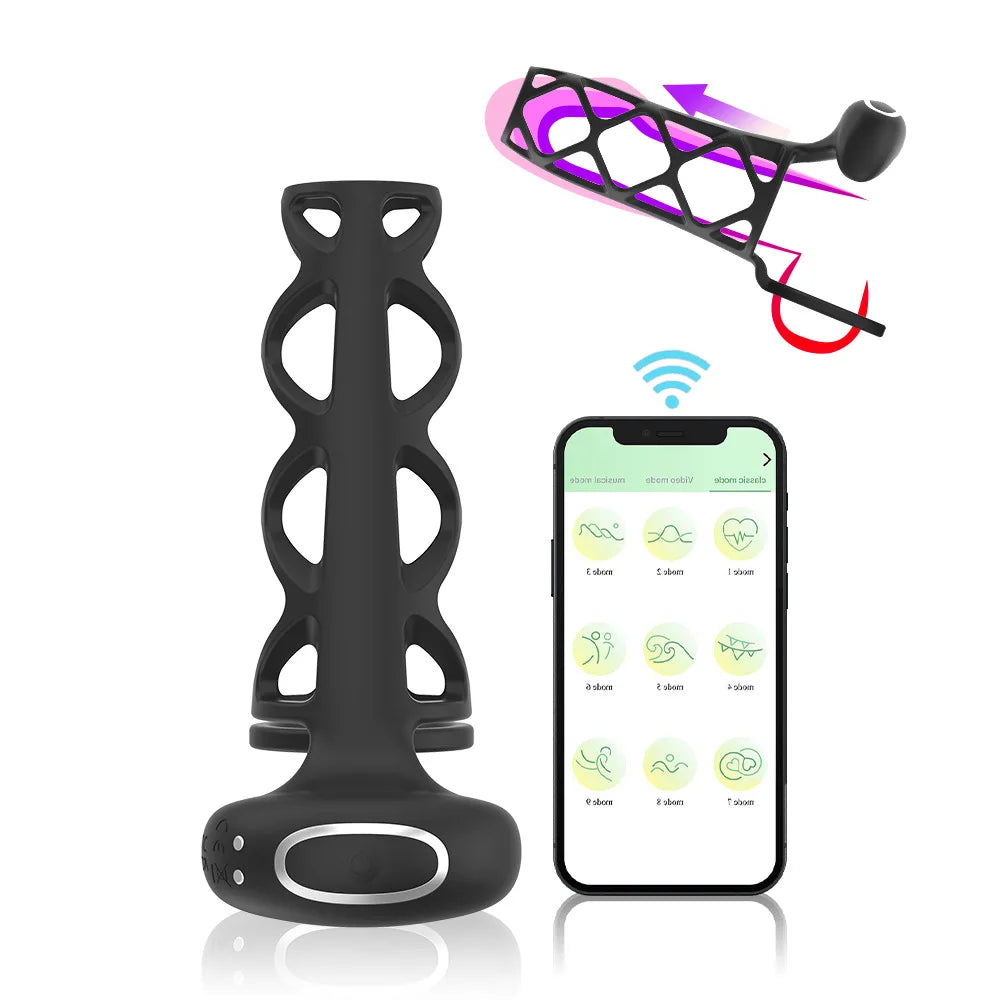 APP Control Vibrating Penis Ring Penis Sleeve Delay Ejaculation