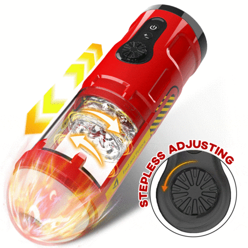 Stepless Adjusting Thrusting Rotating Male Masturbator with Visible Channel Sweetstoy