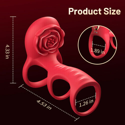 Ejaculation Delaying Cock Ring with Triple-Cockring Design and 7 Vibration Functions