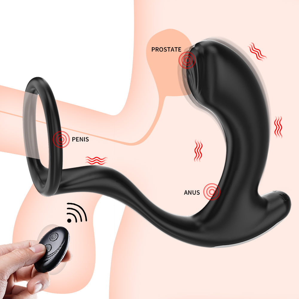Greedy Finger Male Vibrating Clip Prostate Massager With Cock Ring Sweetstoy