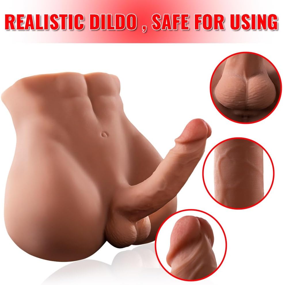 ST-MTD-BL83 Male Torso Doll with Flexible Dildo – Black Edition