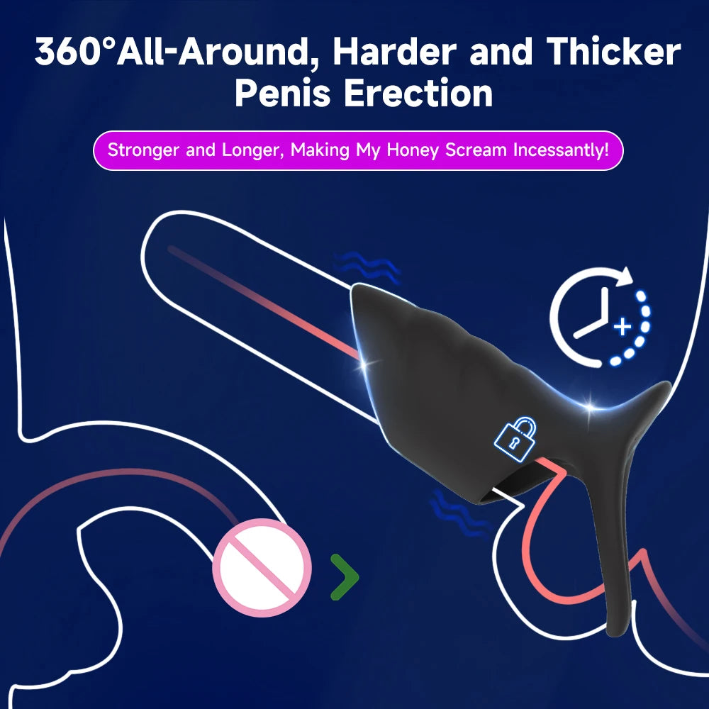Vibrating Penis Sleeve & Cock Ring Enhancing Hardness Long Lasting of Erections