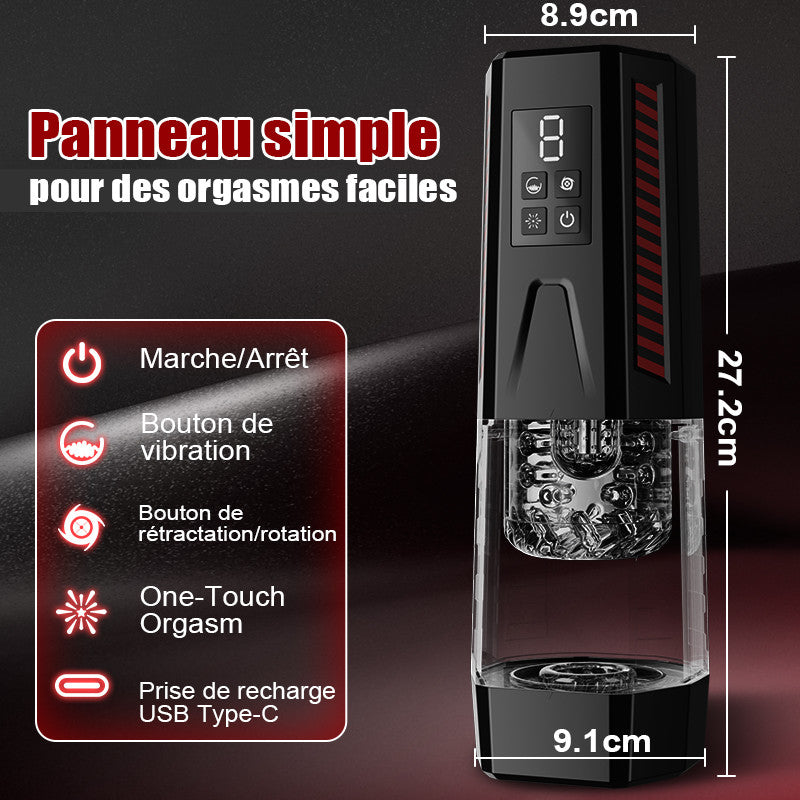 Mars Oral Dominator – 4-in-1 Masturbator with Dual Motors (7 Vibration, 7 Rotation, Thrusting)