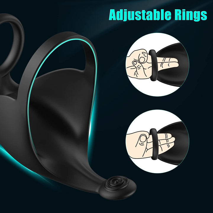 3 in 1 Vibrating Wrapped Scrotum Cock Ring Sweetstoy