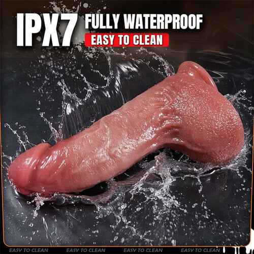 Derek Curved Glans Thrusting Heating Vibrating P&G Spot Stimulation Realistic Dildo
