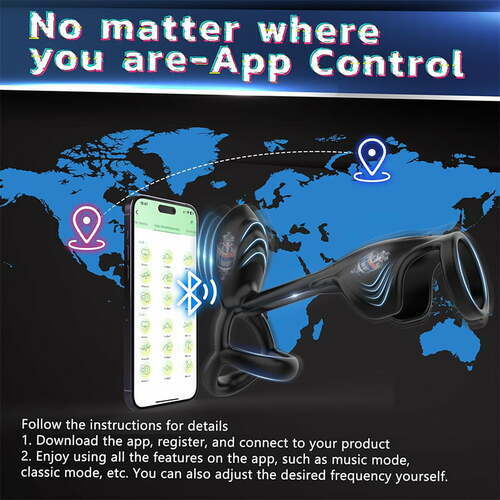 10 Modes Vibrating Male Silicone Penis Ring APP Controlled for Couples