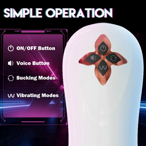 3 IN 1 Vioce Auto Masturbation Cup & Pocket Pussy - 5 Sucking & 7 Vibrating Modes