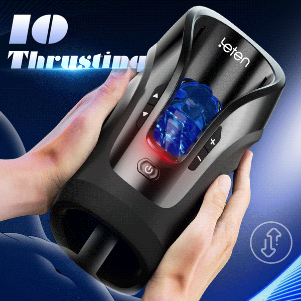 Leten Cannon King Mini 3D Fleshy Telescopic Vibrating Automatic Male Masturbator Blowjob Stroker