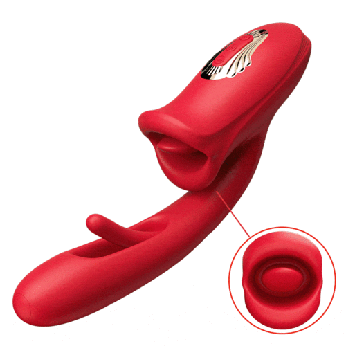 Mouth-Shaped Biting G Spot Vibrator with Vibration & Flapping