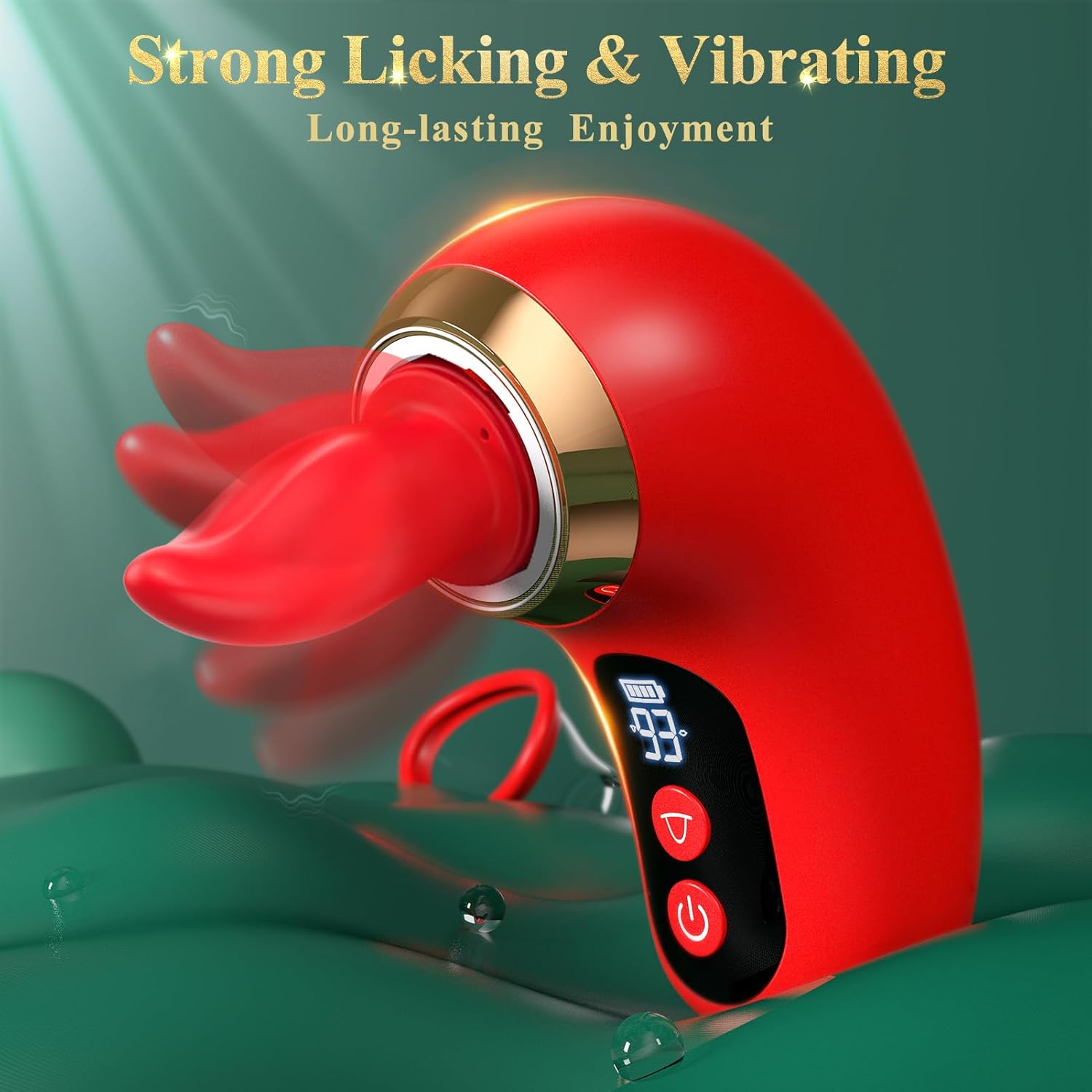 5-in-1 Rose Vibrator with Suction & Tongue Motion – LCD Display Personal Massager