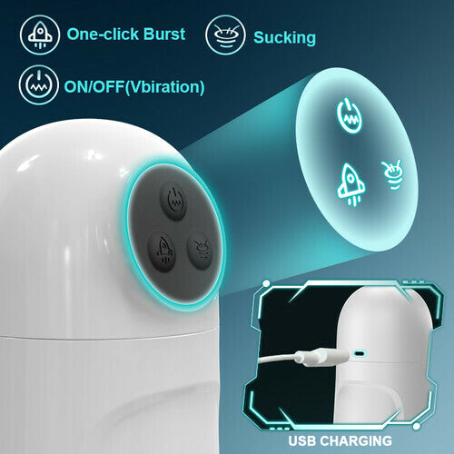 Baymax Smart APP-Controlled Masturbator with Dual Suction & Vibration