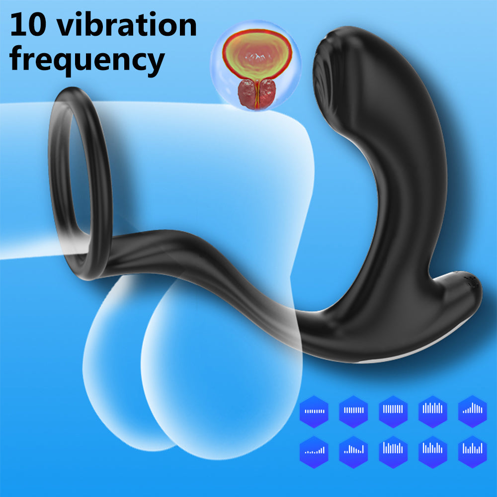 Greedy Finger Male Vibrating Clip Prostate Massager With Cock Ring Sweetstoy