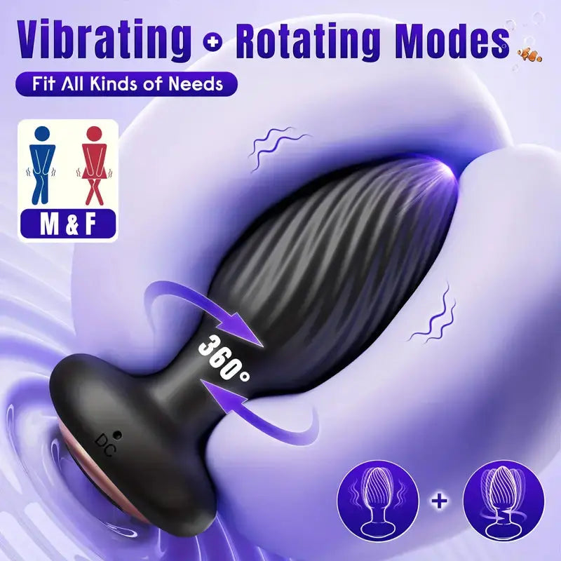 Anal Vibrator Prostate Massager, Vibrating Anal Butt Plug, Rechargeable Waterproof Sweetstoy