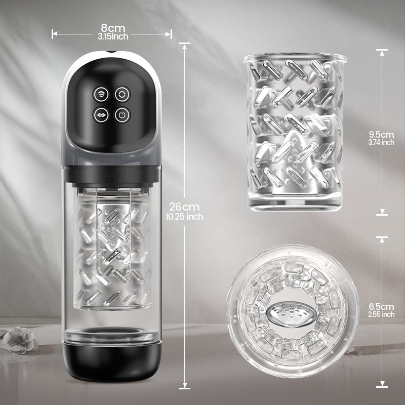 Male Stroker & Vacuum Penis Pump - 7 Sucking & Licking & Rotating Modes