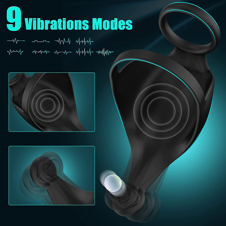 3 in 1 Vibrating Wrapped Scrotum Cock Ring Sweetstoy
