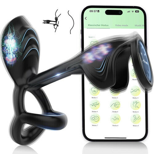 10 Modes Vibrating Male Silicone Penis Ring APP Controlled for Couples