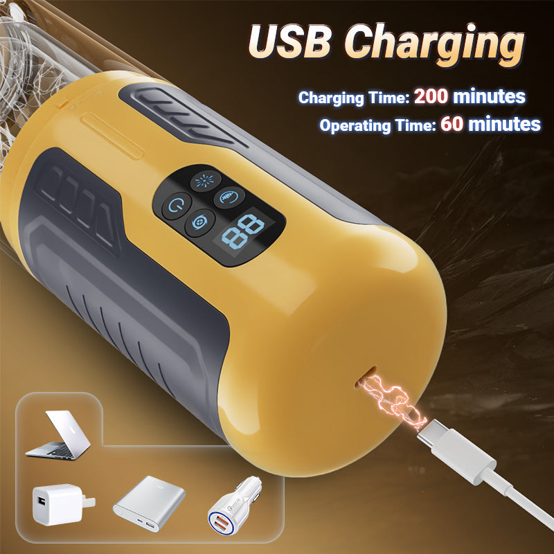 CREAMPIE - 5 IN 1 Licking Massage Thrust Rotation Vibrating Burst Stroker