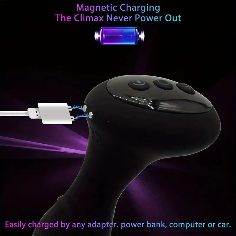 Bendable Electric Anal Plug Pulse Heating Prostate Massager Sex Toys 3-in-1 Sweetstoy