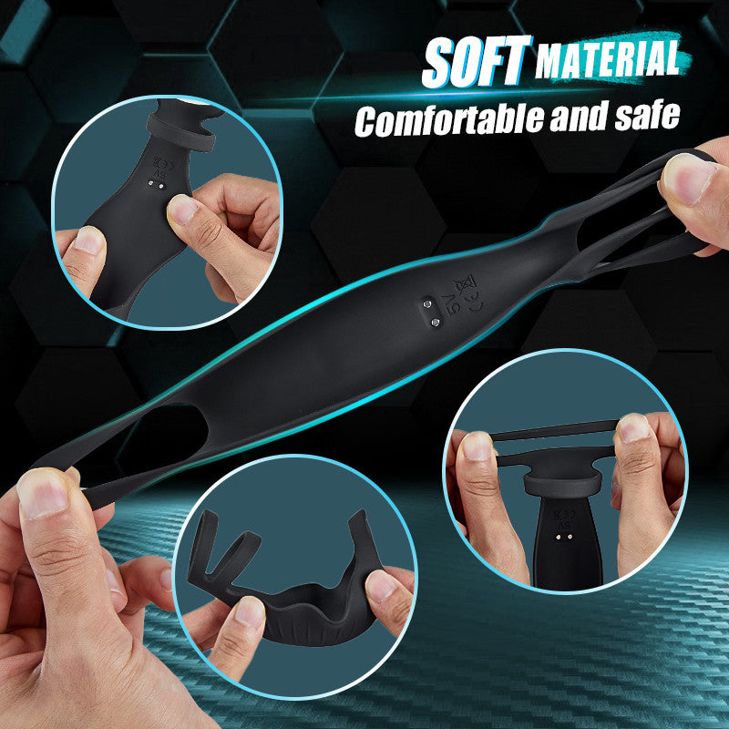 9 Vibrating Cock Ring and Penis Sleeve 2 IN 1 Male Vibrator for Couples