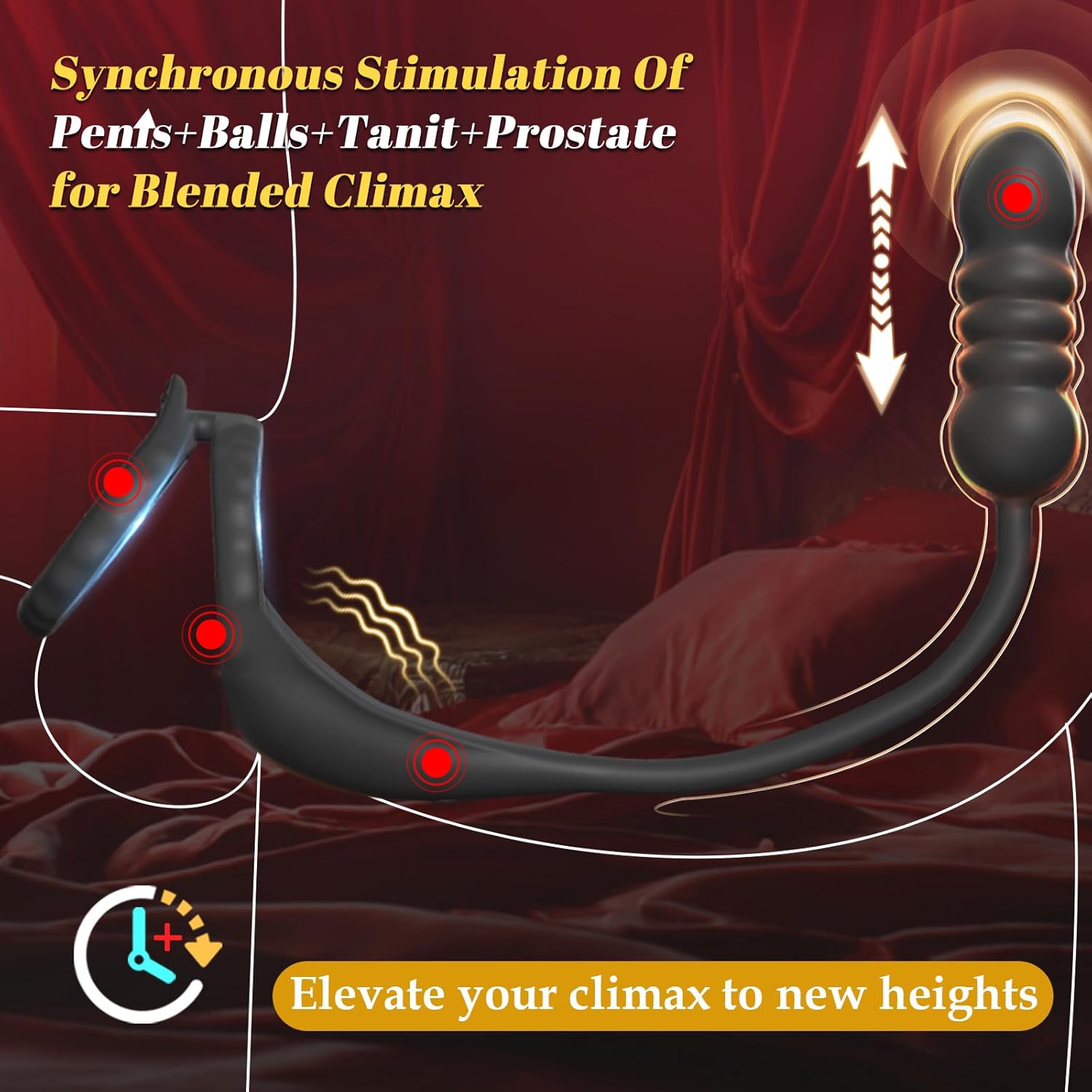 MXUXEN Thrusting Prostate Massager – Remote Control Vibrating Ring & Taint Stimulator