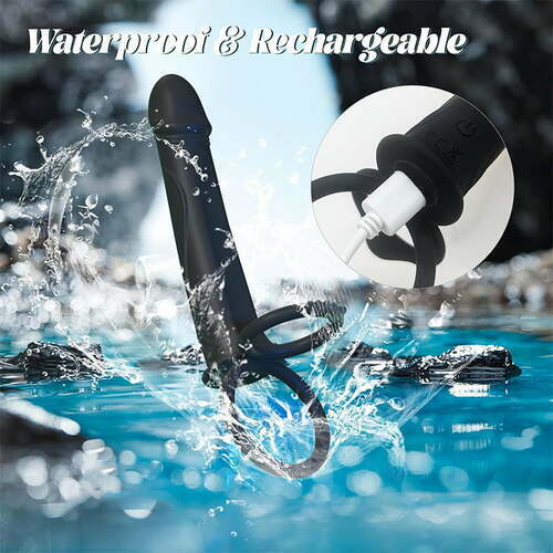 Anal Couples Strap On Anal Dildo With Vibrating Cock Ring