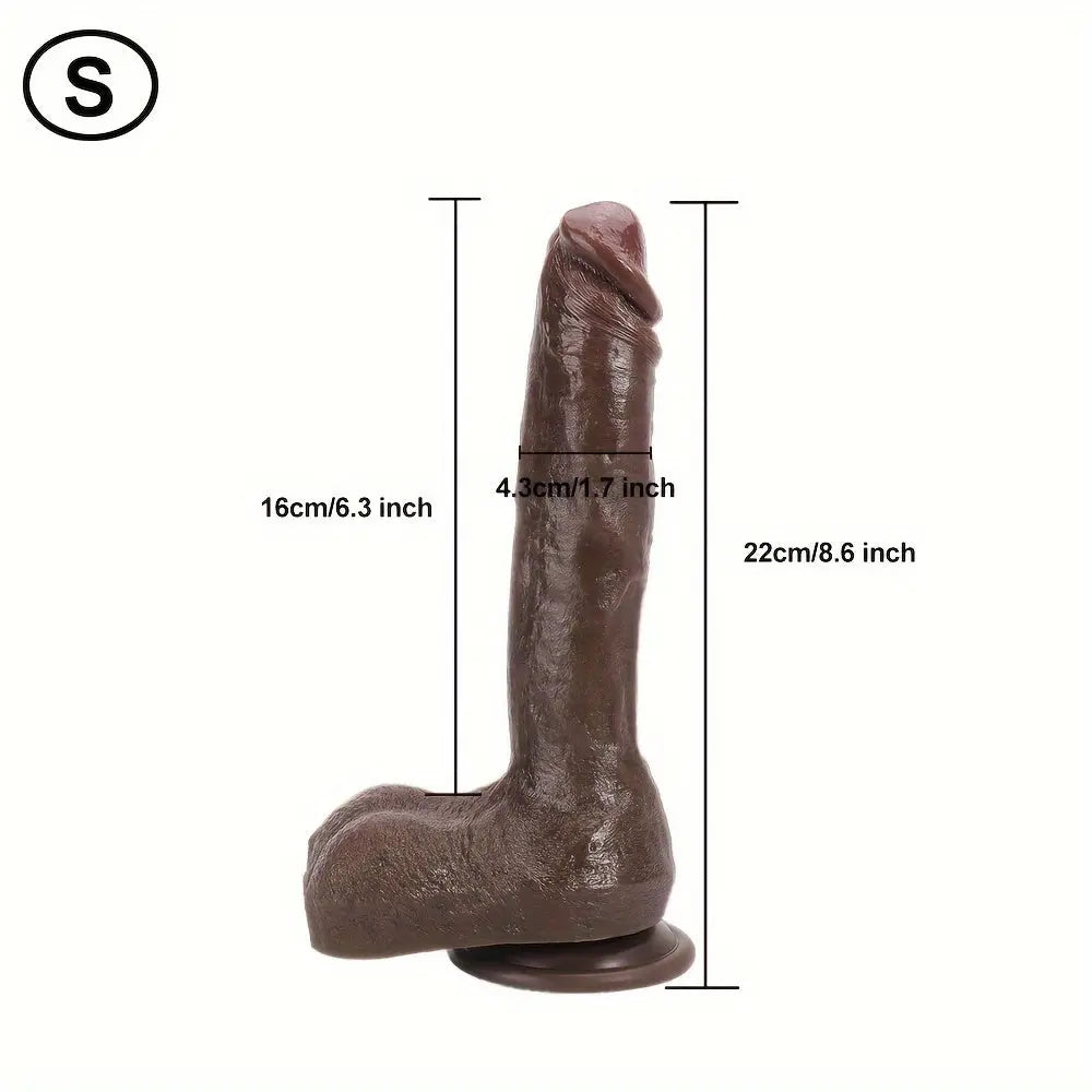 Realistic Dildo Silicone Massive Dildo With Strong Suction Cup For Hands-Free Play, Big Anal Dildo With Veined Shaft Firm Balls Sweetstoy