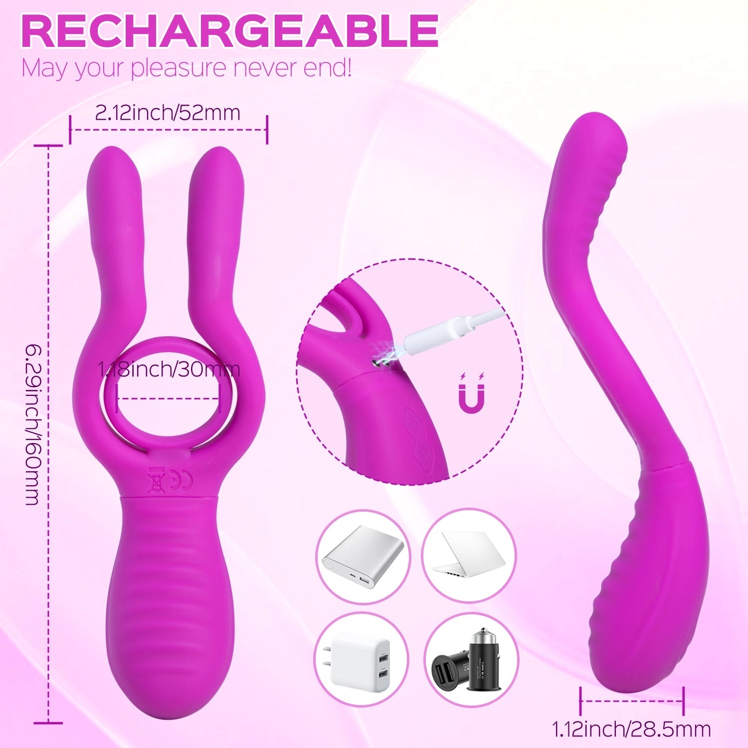 Testicle Clit Vibrator & Cock Ring for Couple Remote Control