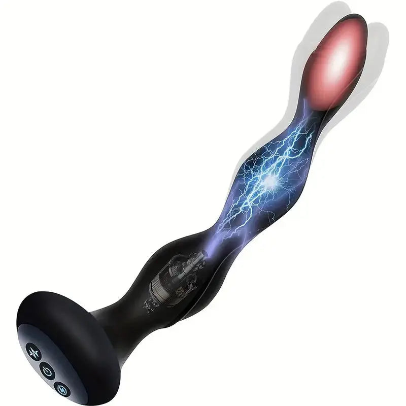 Bendable Electric Anal Plug Pulse Heating Prostate Massager Sex Toys 3-in-1 Sweetstoy
