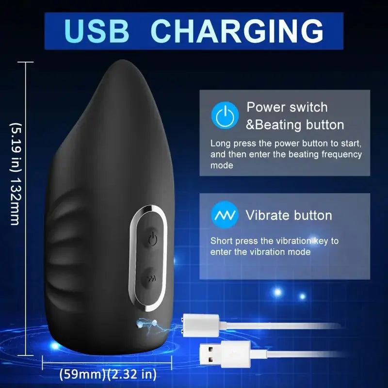 Adjustable Glans Vibrator 10 Vibrating & Tapping Modes Sweetstoy
