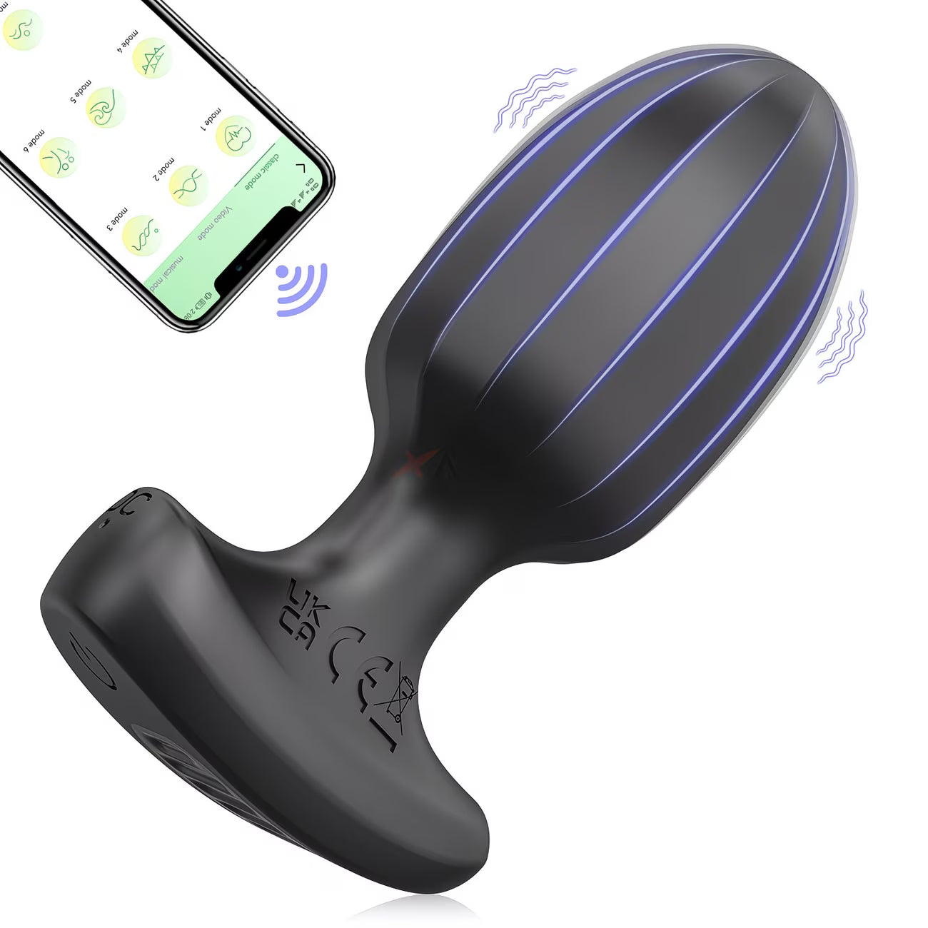 App-Control Vibrating Anal Plug with 9 Modes for Prostate Massage (Men & Women)