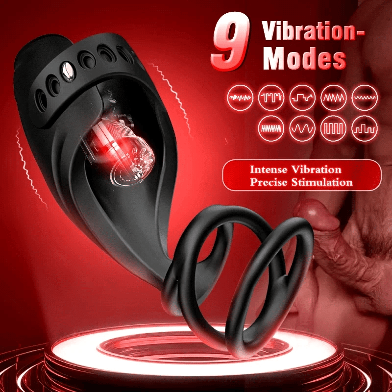 APP Control Glans Stimulate Penis Massage Adult Toys with Dual Penis Rings
