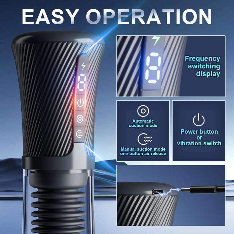 Clear Male Visual Penis Enlargement Pump APP Controlled 9 Vibrating & 5 Sucking Modes