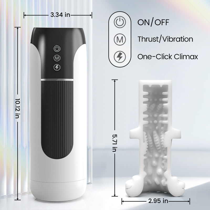 4 In 1 Male Masturbator Stroker 7 Vibrating & Thrusting Modes Heating & Vioce Function